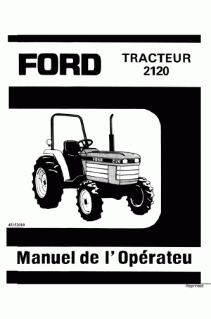 New Holland 2120 Operator`s Manual