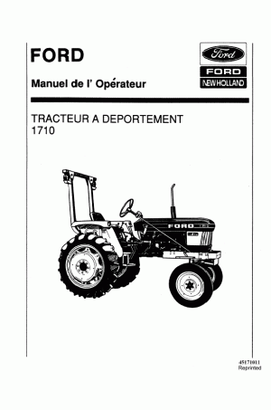 New Holland 1710 Operator`s Manual