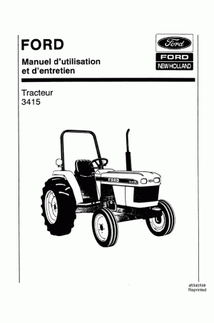 New Holland 3415 Operator`s Manual