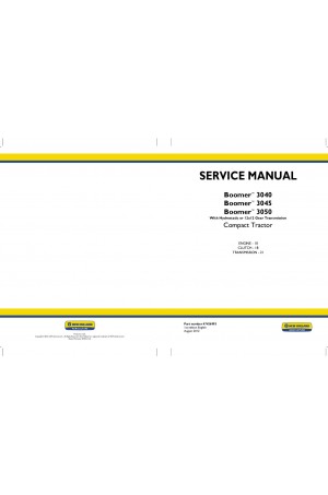 New Holland Boomer 3040, Boomer 3045, Boomer 3050 Service Manual