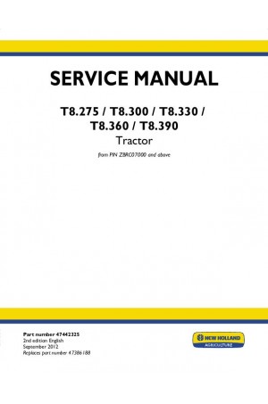 New Holland T8.275, T8.300, T8.330, T8.360, T8.390 Service Manual