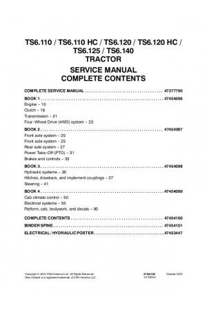 New Holland TS6.110, TS6.120, TS6.125, TS6.140 Service Manual