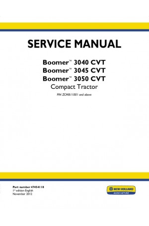 New Holland Boomer 3040, Boomer 3045, Boomer 3050 Service Manual