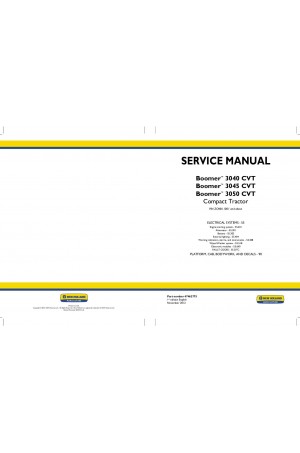 New Holland Boomer 3040, Boomer 3045, Boomer 3050 Service Manual