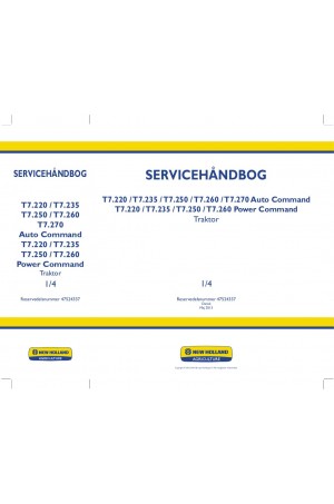 New Holland T7.220, T7.235, T7.250, T7.260, T7.270 Service Manual