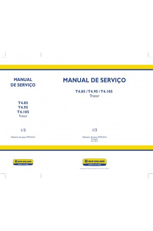 New Holland T4.105, T4.85, T4.95 Service Manual