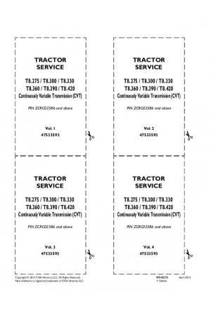 New Holland T8.275, T8.300, T8.330, T8.360, T8.390, T8.420 Service Manual