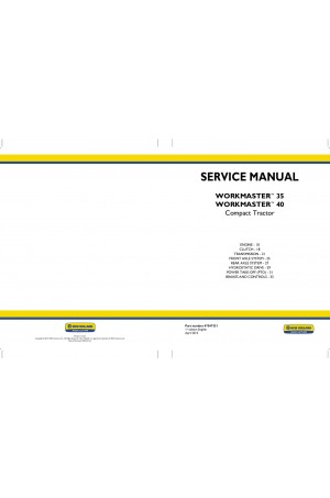 New Holland Workmaster 35, Workmaster 40 Service Manual