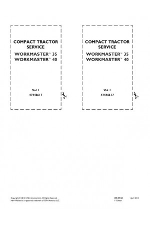 New Holland Workmaster 35, Workmaster 40 Service Manual