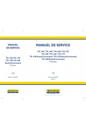 New Holland T6.120, T6.140, T6.150, T6.155, T6.160, T6.165, T6.175 Service Manual