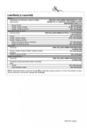 New Holland T9.435, T9.480, T9.530, T9.565, T9.600, T9.645, T9.700 Operator`s Manual