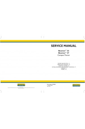 New Holland Boomer 33, Boomer 37 Service Manual