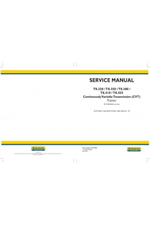 New Holland T8.320, T8.350, T8.380, T8.410, T8.435 Service Manual