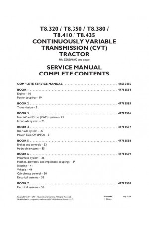 New Holland T8.320, T8.350, T8.380, T8.410, T8.435 Service Manual