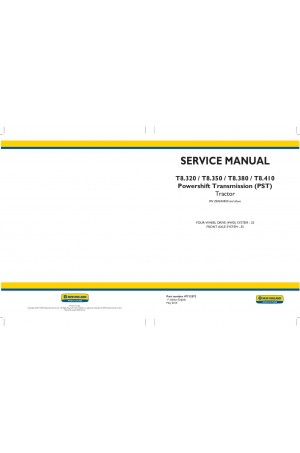 New Holland T8.320, T8.350, T8.380, T8.410 Service Manual