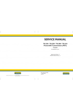 New Holland T8.320, T8.350, T8.380, T8.410 Service Manual