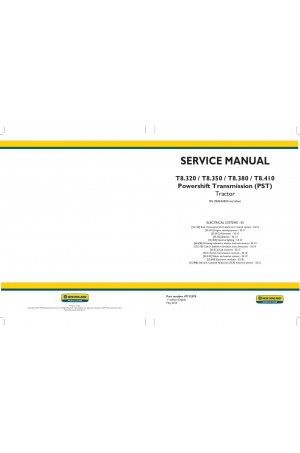 New Holland T8.320, T8.350, T8.380, T8.410 Service Manual