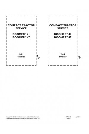 New Holland Boomer 41, Boomer 47 Service Manual