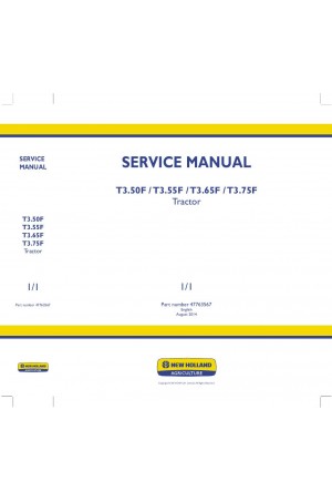 New Holland T3.50F, T3.55F, T3.65F, T3.75F Service Manual