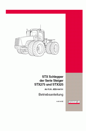 Case STX275, STX325 Operator`s Manual