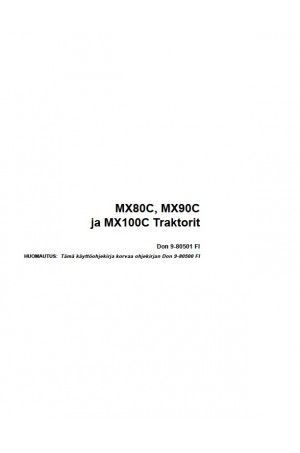 Case IH MX100C, MX80C, MX90C Operator`s Manual