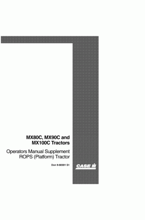 Case IH MX100C, MX80C Operator`s Manual