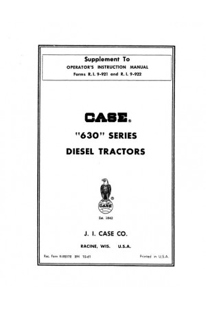 Case IH 630 Operator`s Manual