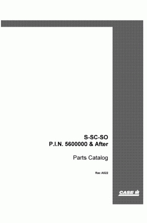 Case IH S, SC, SO Parts Catalog