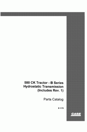 Case 580B, 580CK, B Parts Catalog