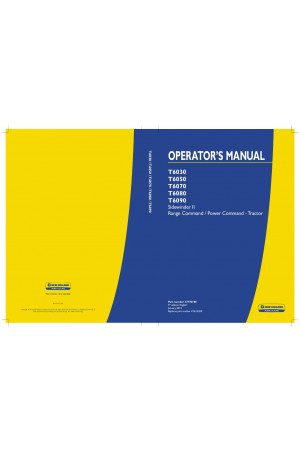 New Holland T6030, T6050, T6070, T6080, T6090 Operator`s Manual