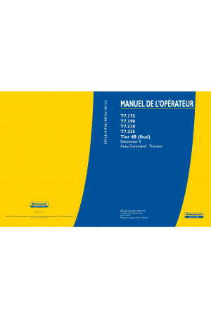 New Holland T7.175, T7.190, T7.210, T7.225 Operator`s Manual