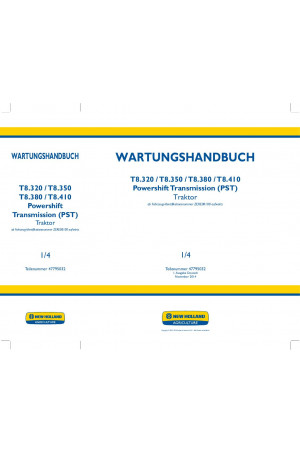 New Holland T8.320, T8.350, T8.380, T8.410, T8.435 Service Manual