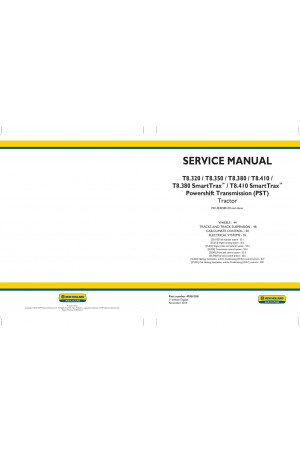 New Holland T8.320, T8.350, T8.380, T8.380 SmartTrax, T8.410, T8.410 SmartTrax Service Manual