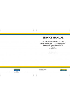 New Holland T8.320, T8.350, T8.380, T8.380 SmartTrax, T8.410, T8.410 SmartTrax Service Manual