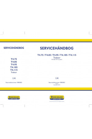 New Holland T4.105, T4.115, T4.75, T4.85, T4.95 Service Manual