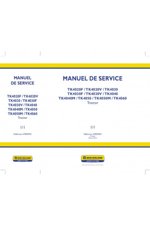 New Holland TK4020F, TK4020V, TK4030, TK4030F, TK4030V, TK4040, TK4040M, TK4050, TK4050M, TK4060 Service Manual