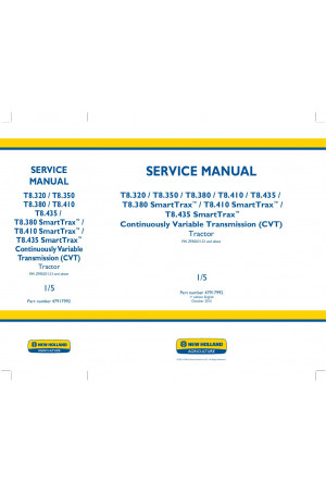 New Holland T8.320, T8.350, T8.380, T8.410, T8.435 Service Manual