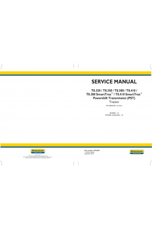 New Holland T8.320, T8.350, T8.380, T8.380 SmartTrax, T8.410, T8.410 SmartTrax Service Manual