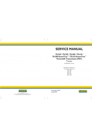 New Holland T8.320, T8.350, T8.380, T8.380 SmartTrax, T8.410, T8.410 SmartTrax Service Manual