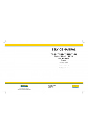 New Holland T9.435, T9.480, T9.530, T9.565, T9.600, T9.645, T9.700 Service Manual