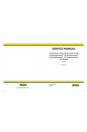 New Holland T6.125, T6.145, T6.155, T6.165, T6.175, T6.180 Service Manual