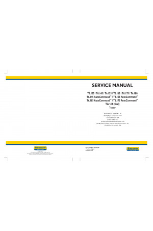 New Holland T6.125, T6.145, T6.155, T6.165, T6.175, T6.180 Service Manual