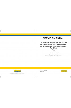 New Holland T6.125, T6.145, T6.155, T6.165, T6.175, T6.180 Service Manual