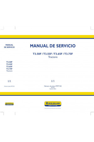 New Holland T3.50F, T3.55F, T3.65F, T3.75F Service Manual