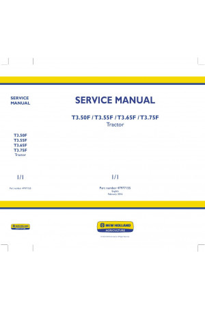 New Holland T3.50F, T3.55F, T3.65F, T3.75F Service Manual