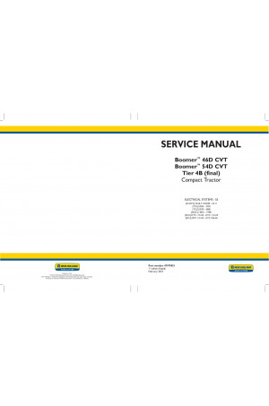 New Holland Boomer 46D, Boomer 54D Service Manual