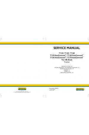 New Holland T7.230, T7.230 AutoCommand, T7.245, T7.245 AutoCommand, T7.260, T7.260 AutoCommand, T7.270 AutoCommand Service Manual