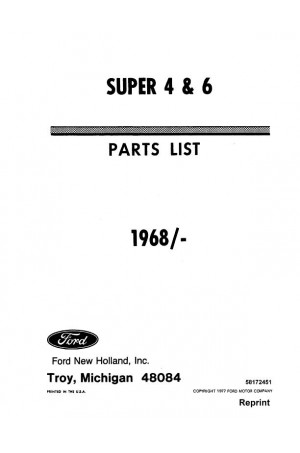New Holland 4, 6 Parts Catalog
