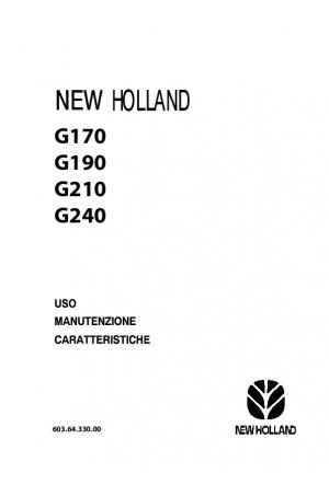 New Holland G170, G190, G210, G240 Operator`s Manual
