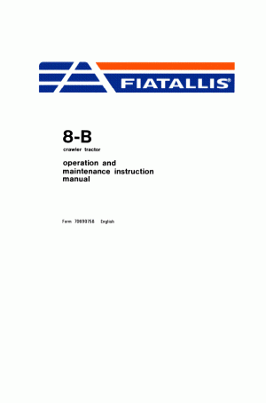 New Holland 8B Operator`s Manual